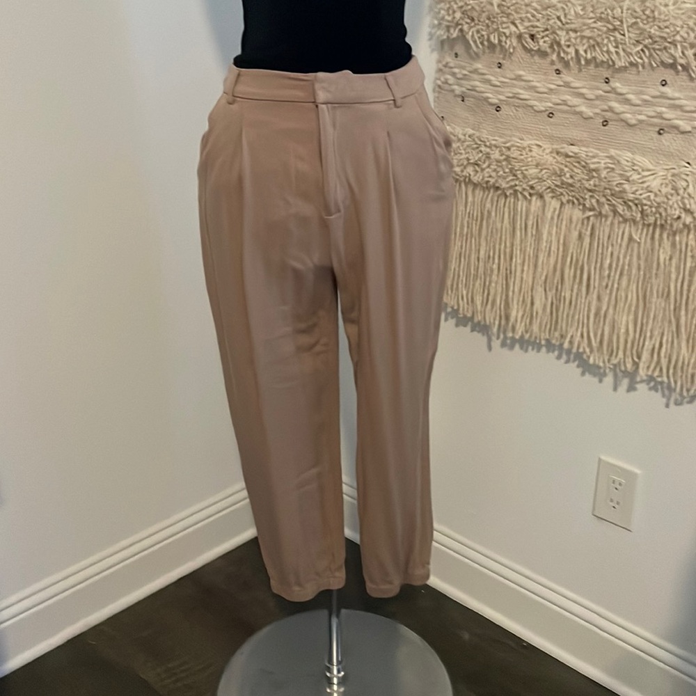 Beige jogger work pants